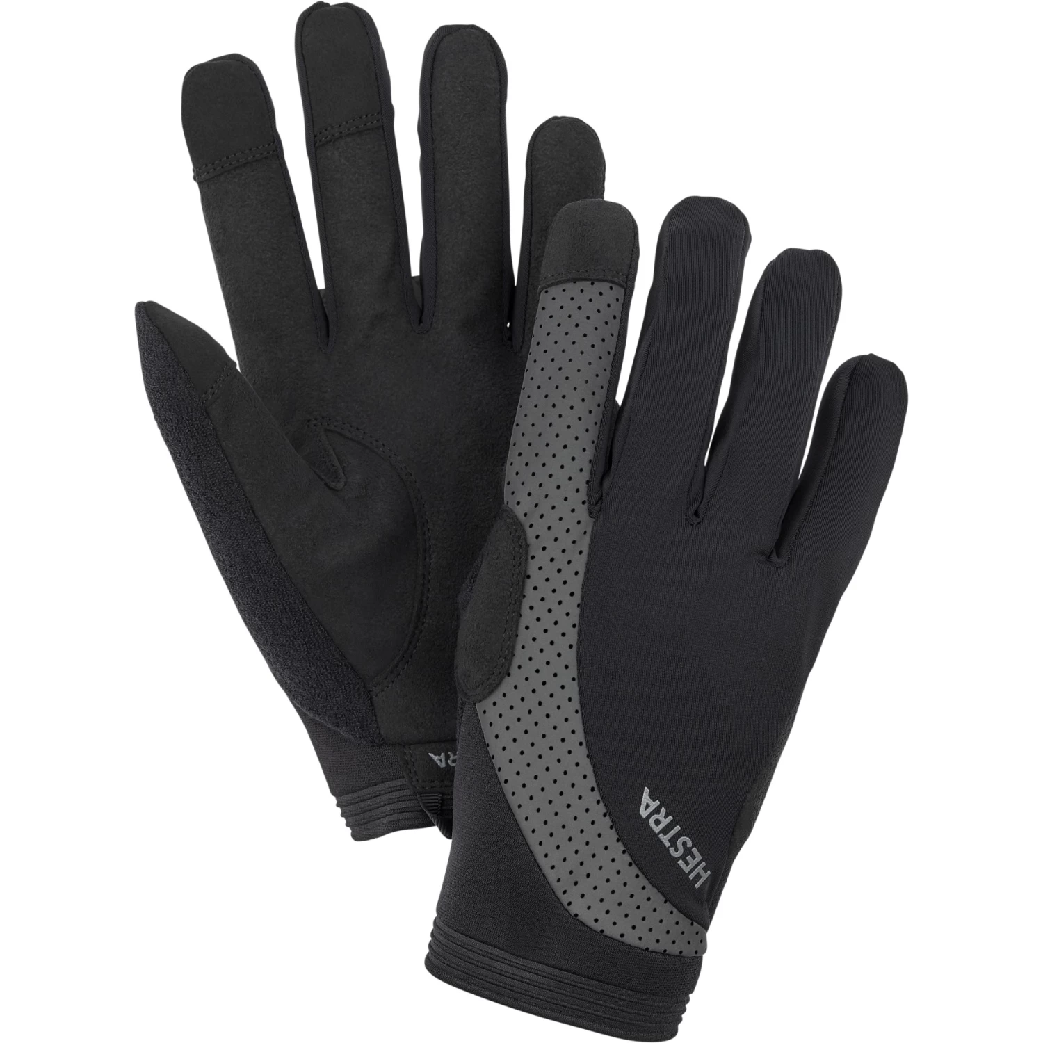 Hestra Apex Reflective Long Finger Bike Gloves - Black 3 Hestra Apex Reflective Long Finger Bike Gloves - Black