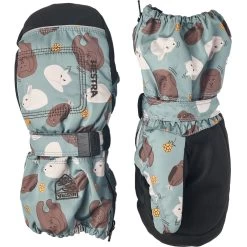 Hestra Baby Zip Long - Mittens - Sea Blue Print