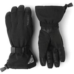 Hestra Powder Gauntlet - 5 Finger Ski Gloves - Black