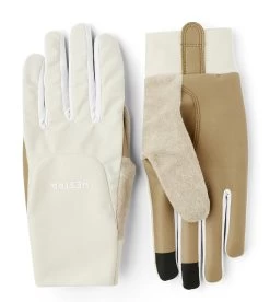 Hestra Sprint Long - 5 Finger Bike Gloves - Almond White / Almond White