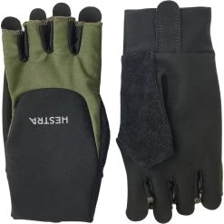 Hestra Sprint Short - 5 Finger Bike Gloves - Olive / Black