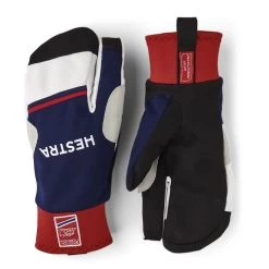 Hestra Windstopper Race Tracker - 3 Finger Gloves - Navy/red