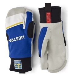 Hestra Windstopper Race Tracker - 3 Finger Gloves - Royal Blue/yellow