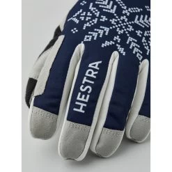 Hestra Women's XC Primaloft - 5 Finger Cross Country Gloves - Dark Navy Print -Hestra Store hestra womens xc primaloft 5 finger cross country gloves dark navy print 4 1329034